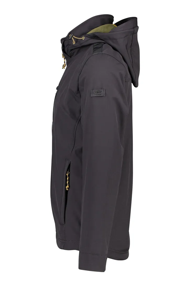 Camel Active softshell jas zwart capuchon afneembaar