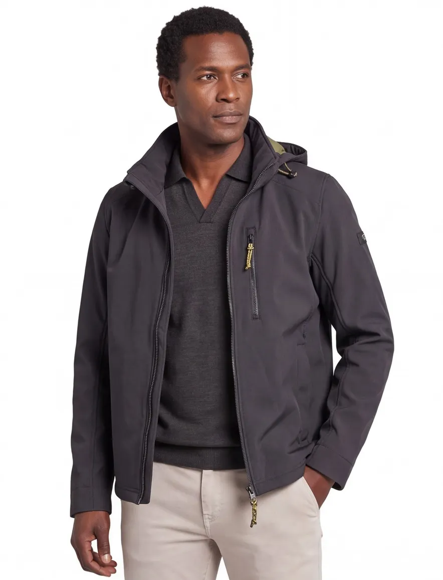 Camel Active softshell jas zwart afneembare capuchon