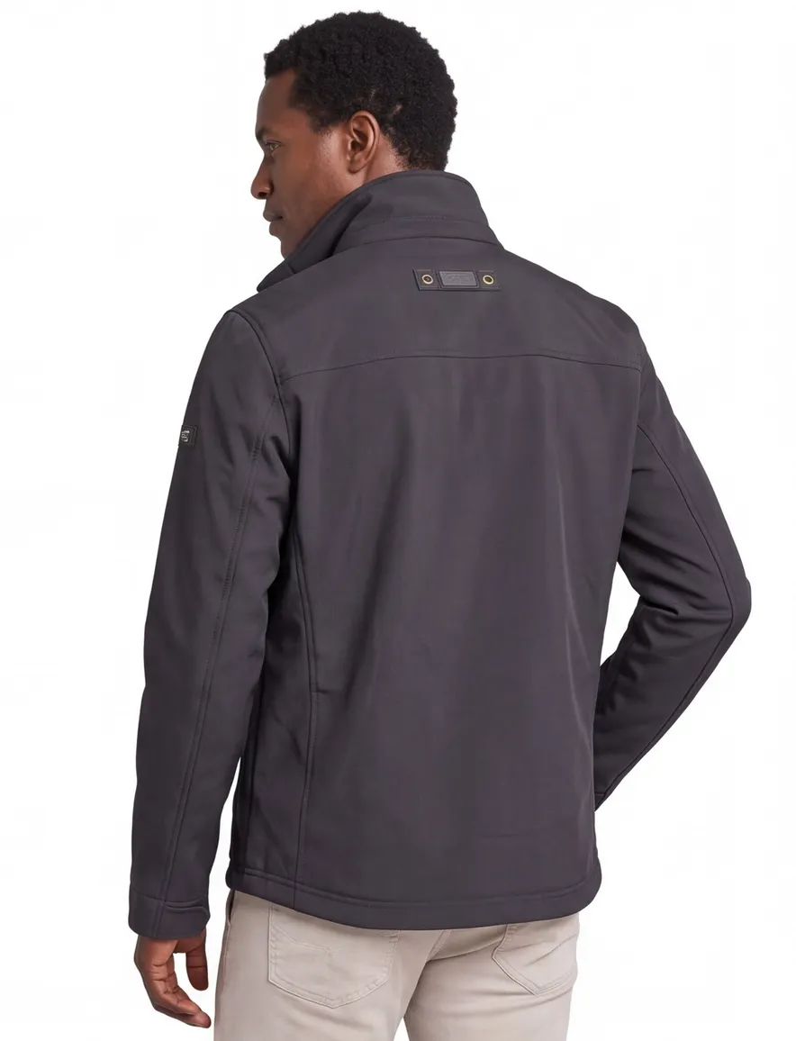 Camel Active softshell jas zwart afneembare capuchon
