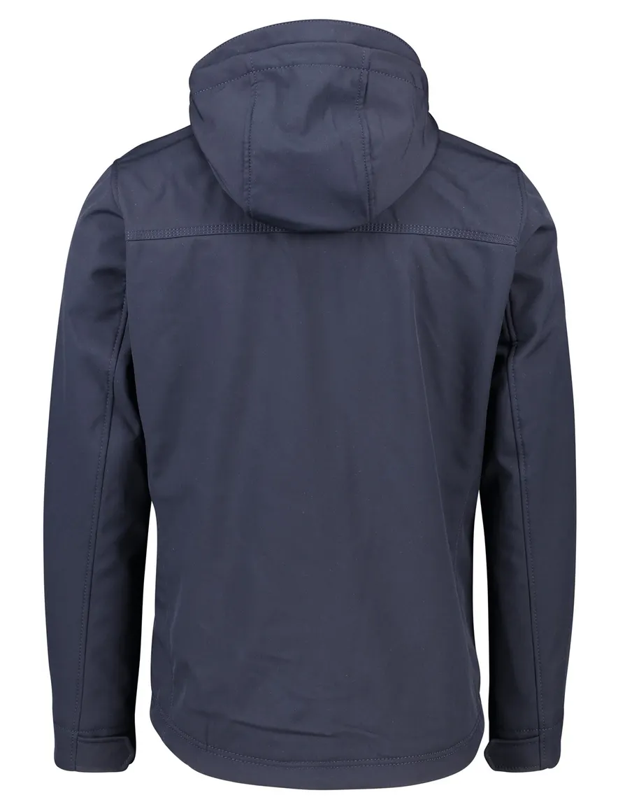 Camel Active jas donkerblauw borstzak kort model capuchon afneembaar