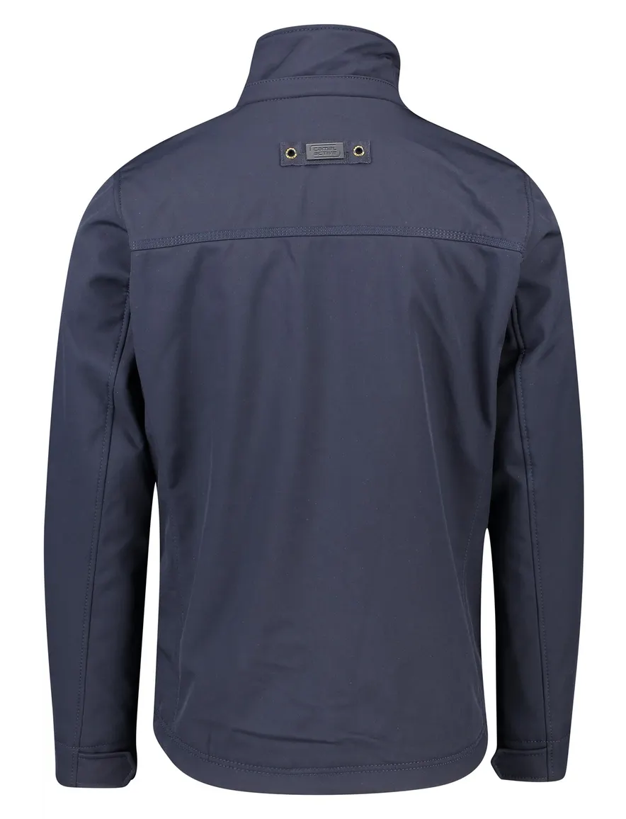 Camel Active jas donkerblauw borstzak kort model capuchon afneembaar