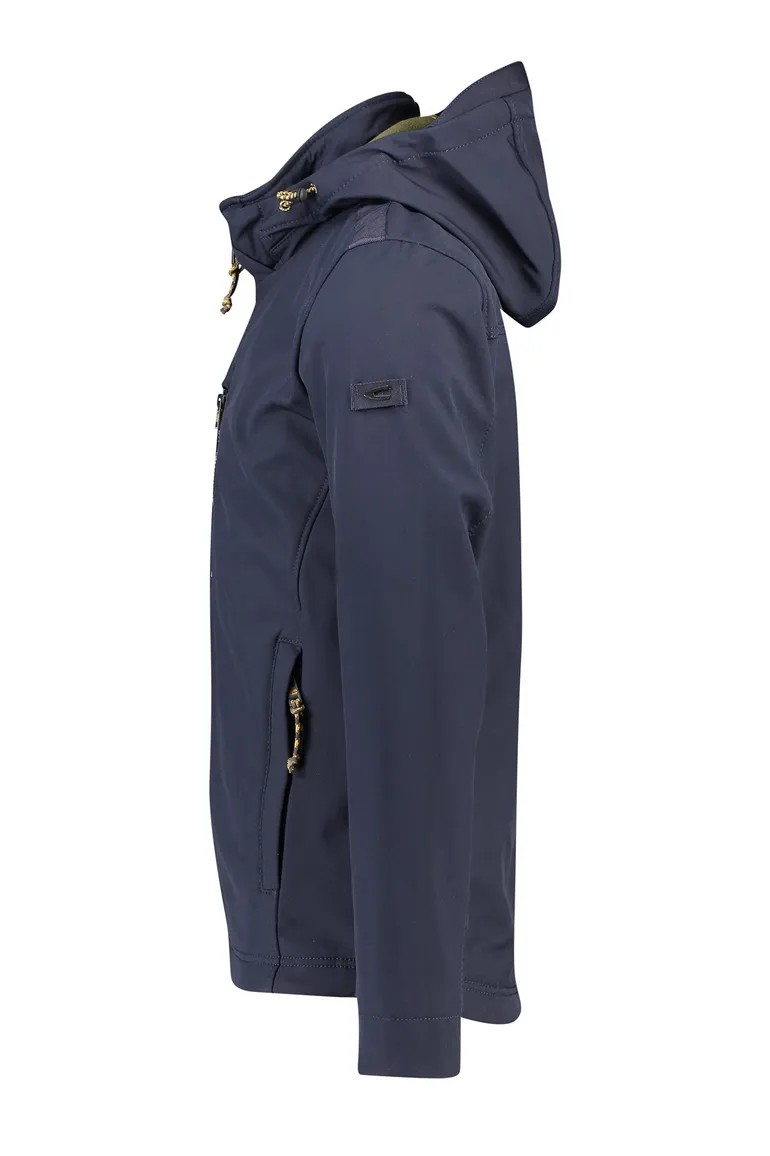 Camel Active jas donkerblauw borstzak kort model afneembare capuchon
