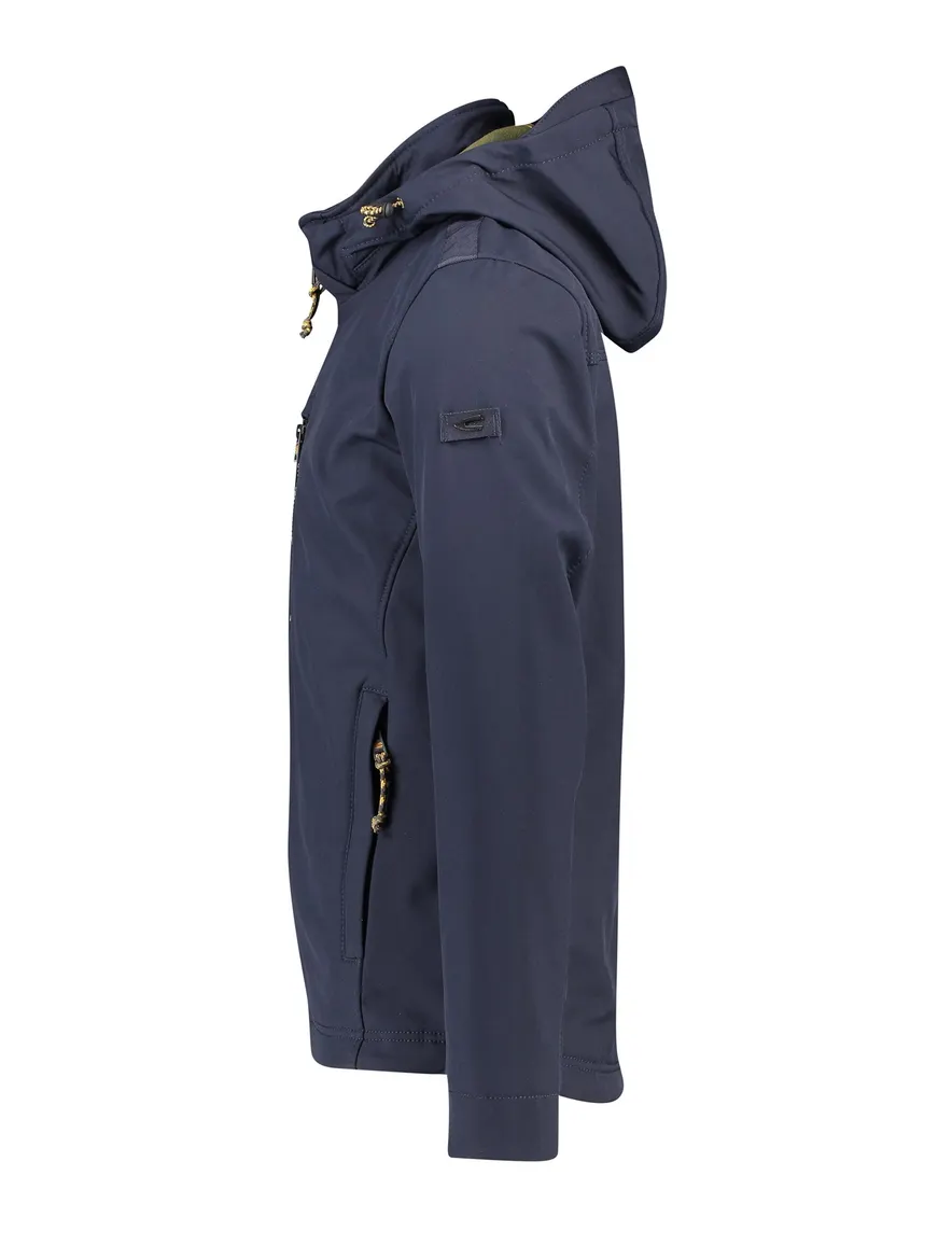Camel Active jas donkerblauw borstzak kort model capuchon afneembaar