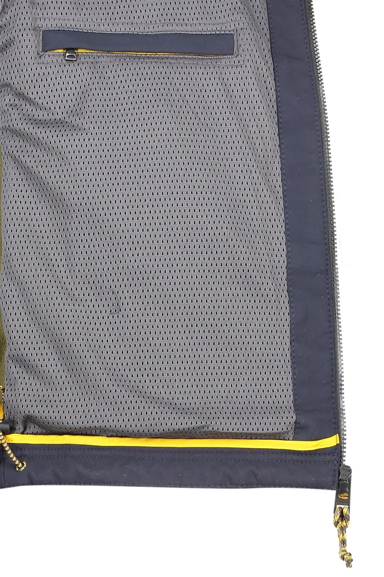 Camel Active jas donkerblauw borstzak kort model afneembare capuchon