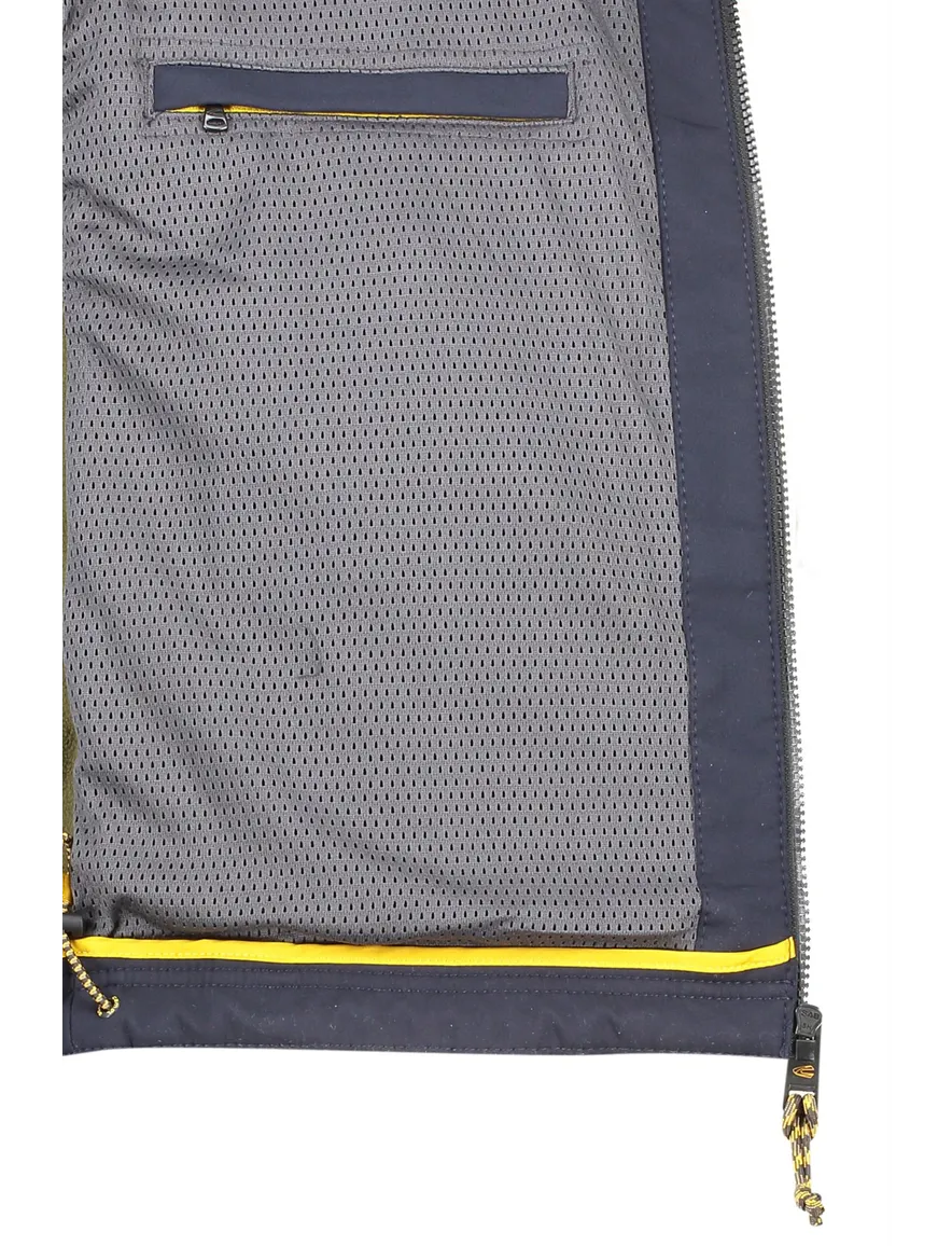 Camel Active jas donkerblauw borstzak kort model capuchon afneembaar