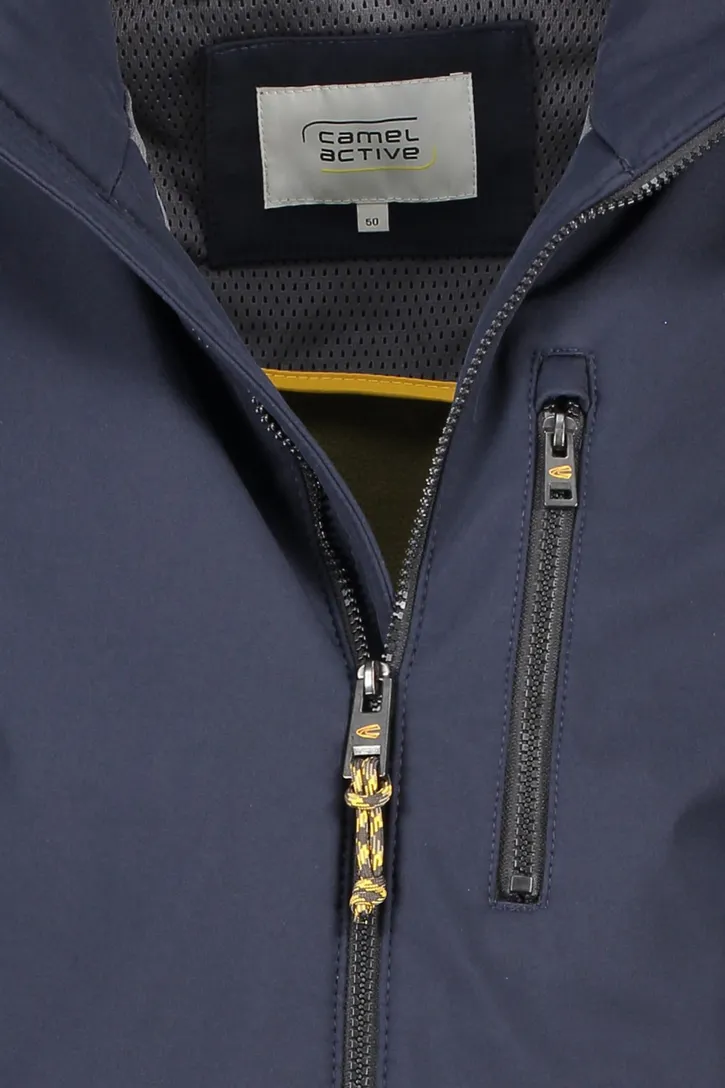 Camel Active jas capuchon afneembaar donkerblauw borstzak kort model