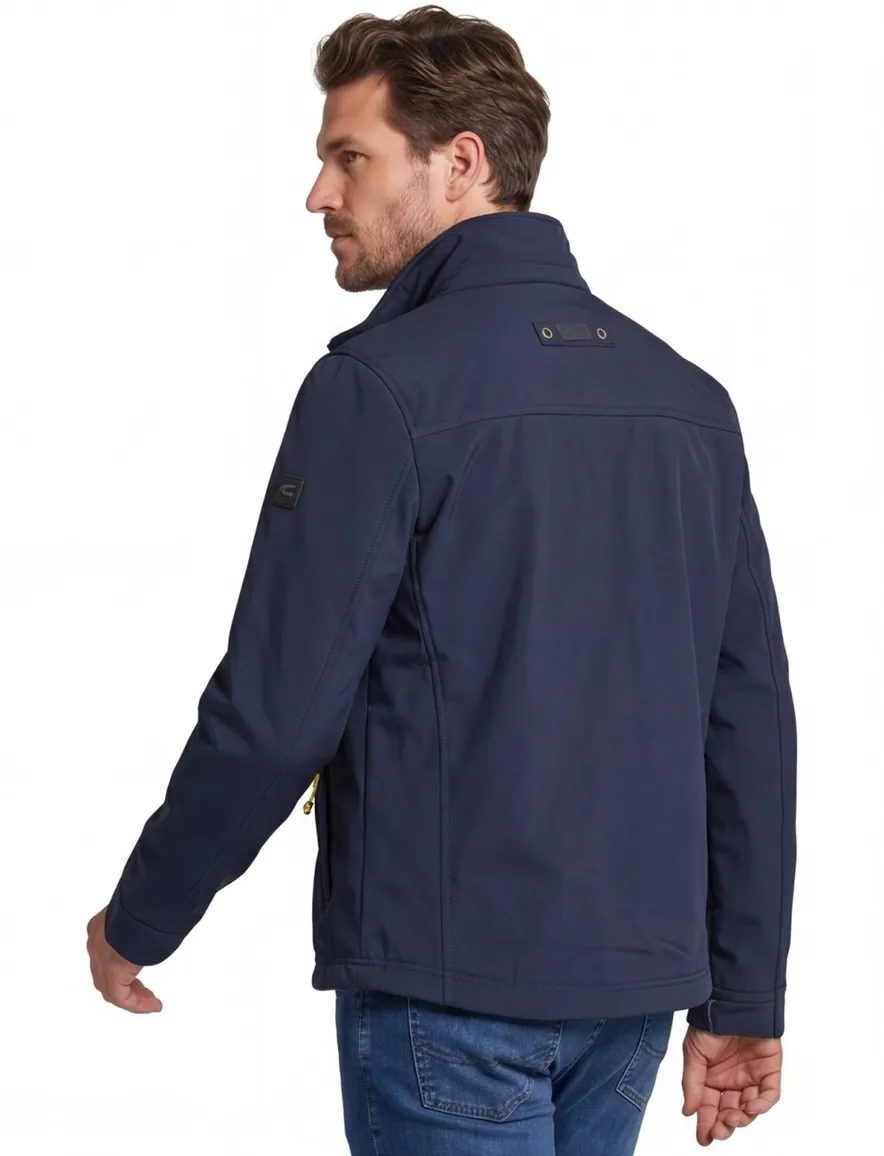 Camel Active jas donkerblauw borstzak kort model capuchon afneembaar