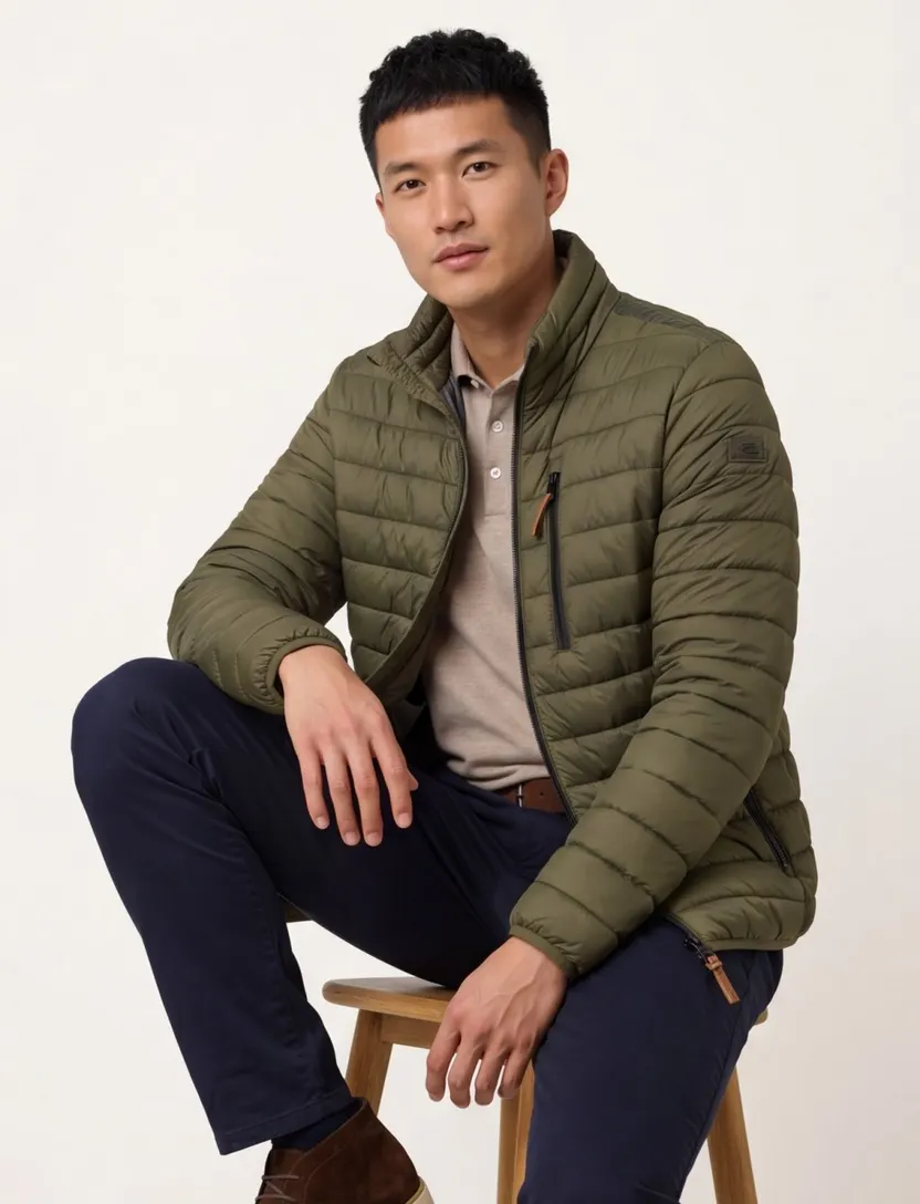 Camel Active jas groen kort model gewatteerd