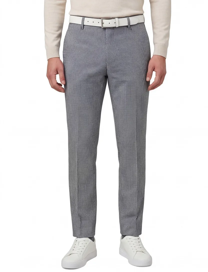 Pantalon M.E.N.S. ruitjes navy