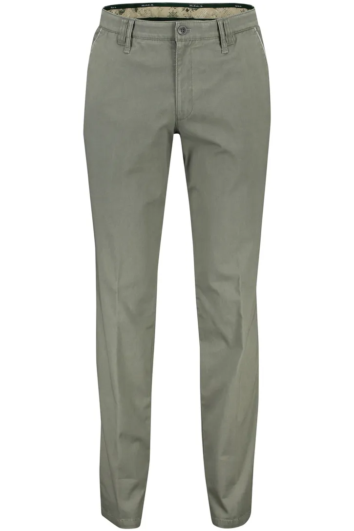 M.E.N.S. chino Meran olijfgroen effen modern fit met stretch
