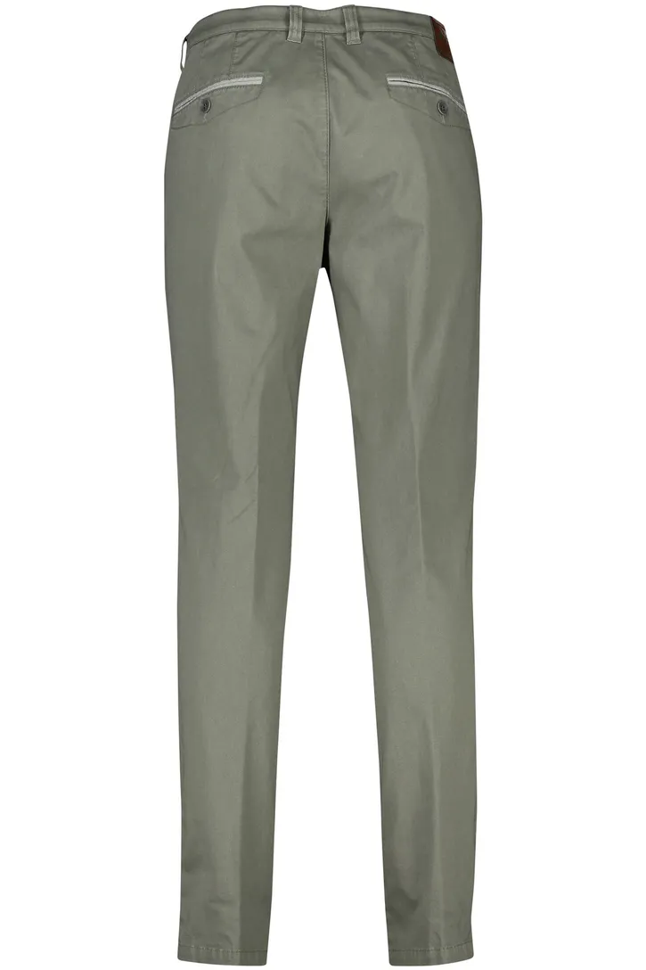 M.E.N.S. chino Meran olijfgroen effen modern fit met stretch