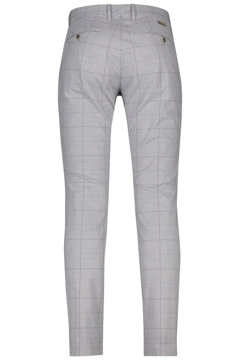 Geruite broek Alberto grijs chino geruit
