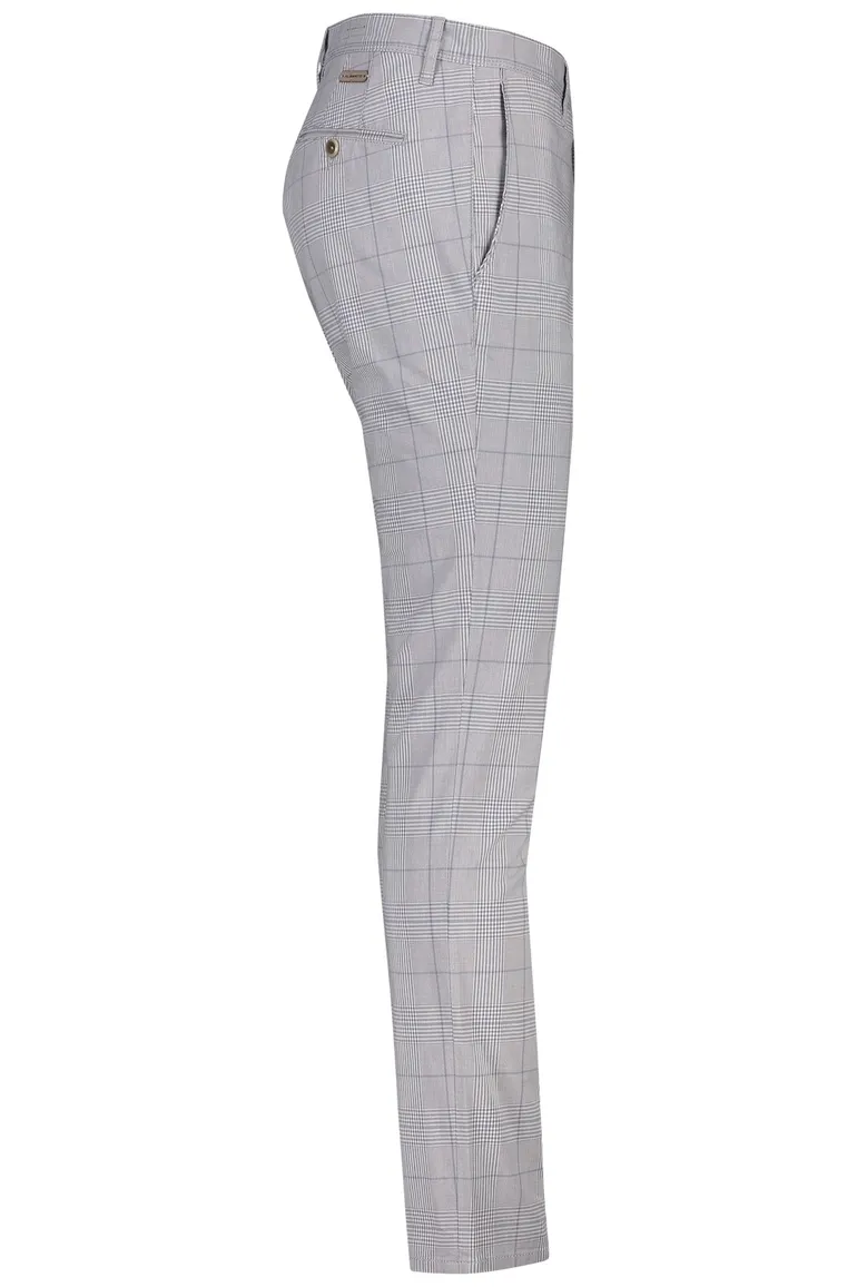 Geruite broek Alberto grijs chino geruit