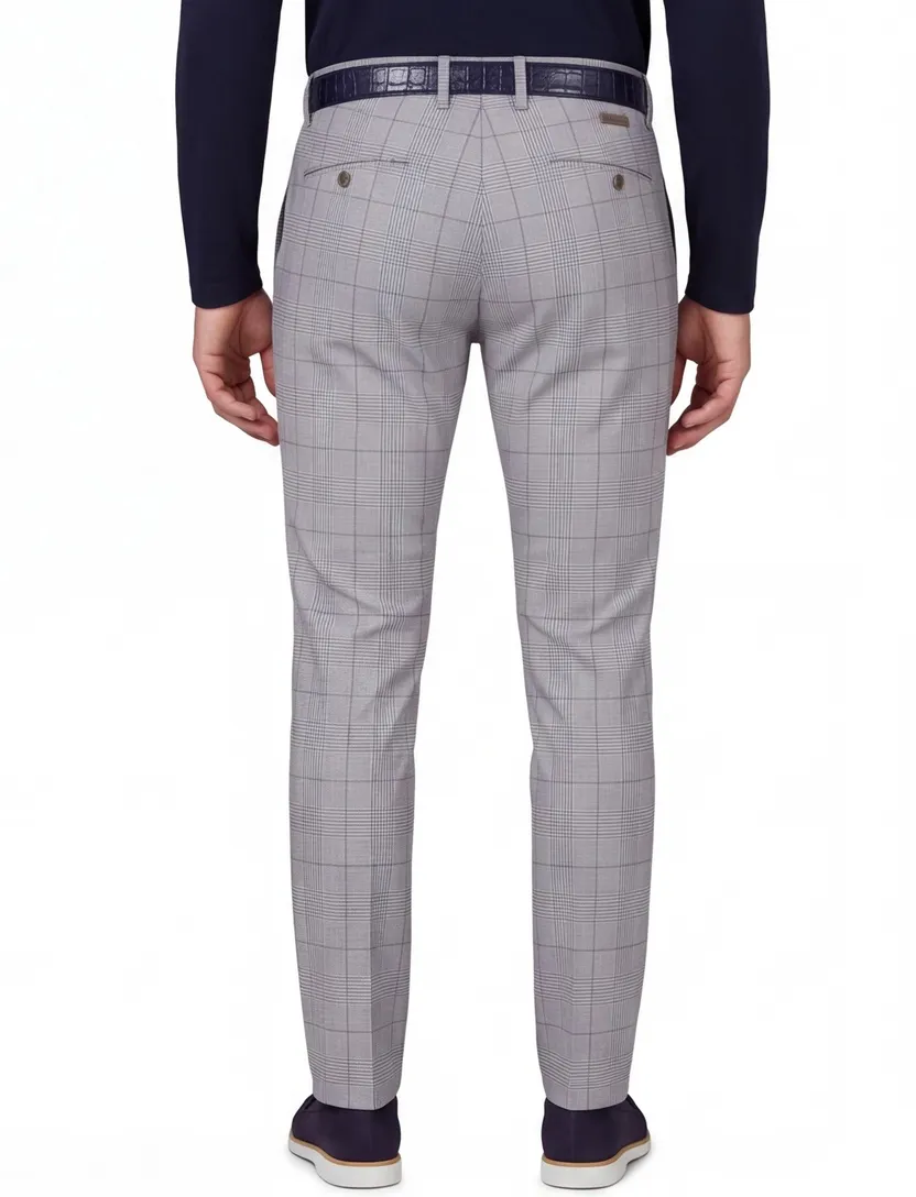 Chino Alberto grijs ruitje