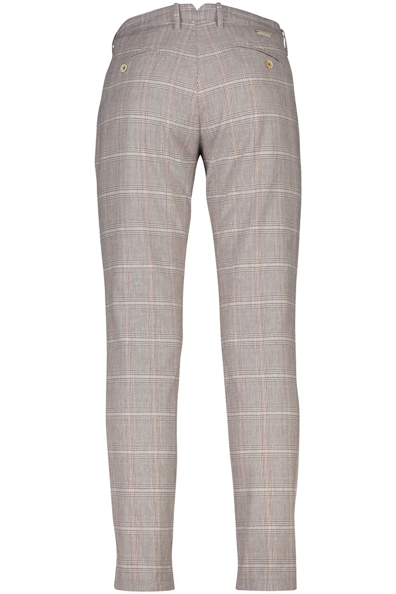 Alberto chino rood beige geruit