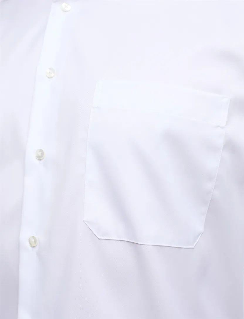 Eterna overhemd mouwlengte 7 Comfort Fit wijde fit wit effen katoen met borstzak