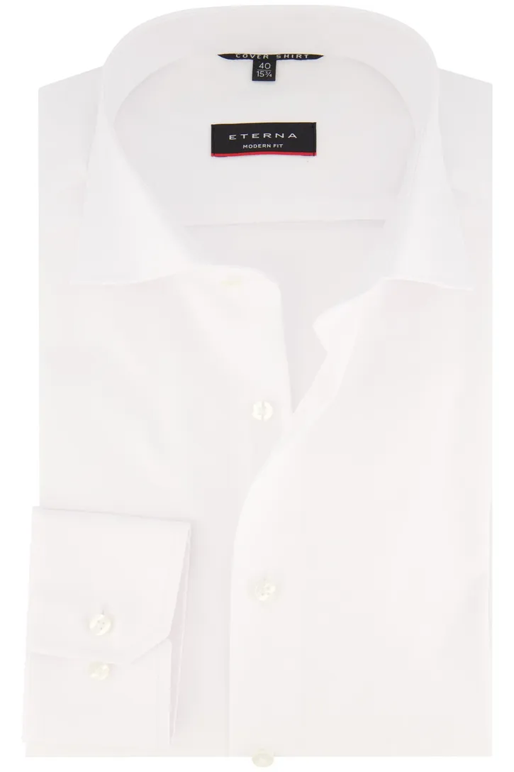 Eterna overhemd mouwlengte 7 Modern Fit normale fit wit effen katoen strijkvrij