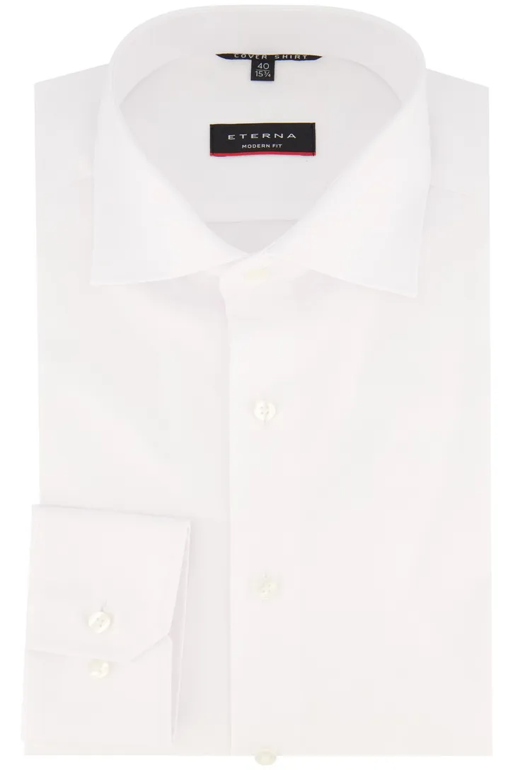 Eterna overhemd mouwlengte 7 Modern Fit normale fit wit effen katoen strijkvrij