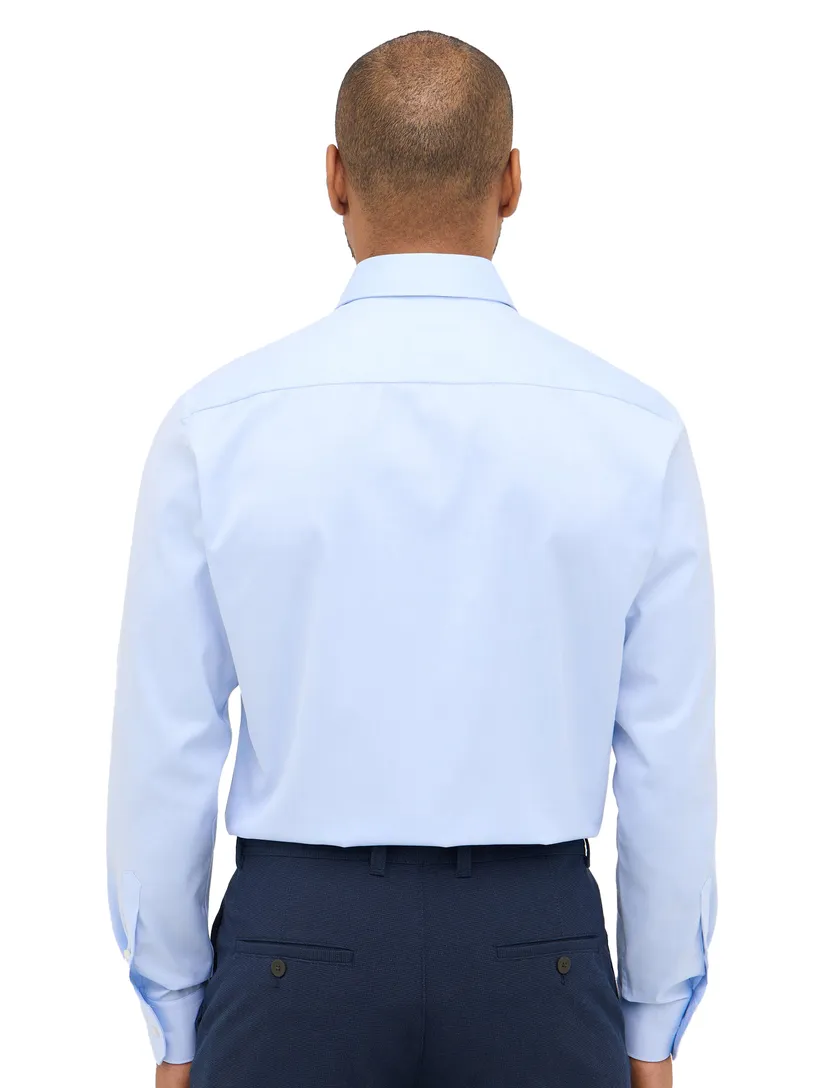 Eterna overhemd mouwlengte 7 Modern Fit normale fit lichtblauw effen 100% katoen
