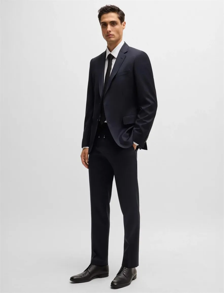 Boss H-Huge colbert mix & match donkerblauw effen wol slim fit