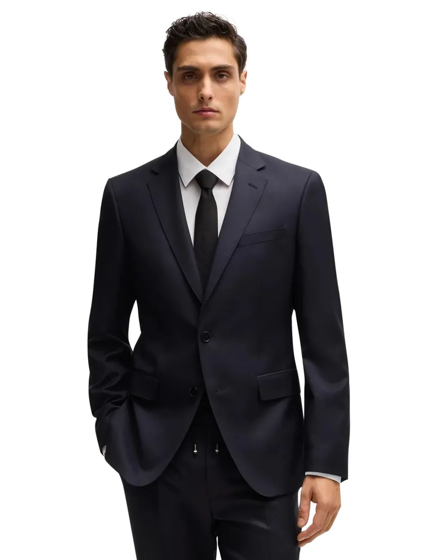 Hugo Boss colbert mix & match donkerblauw effen wol slim fit