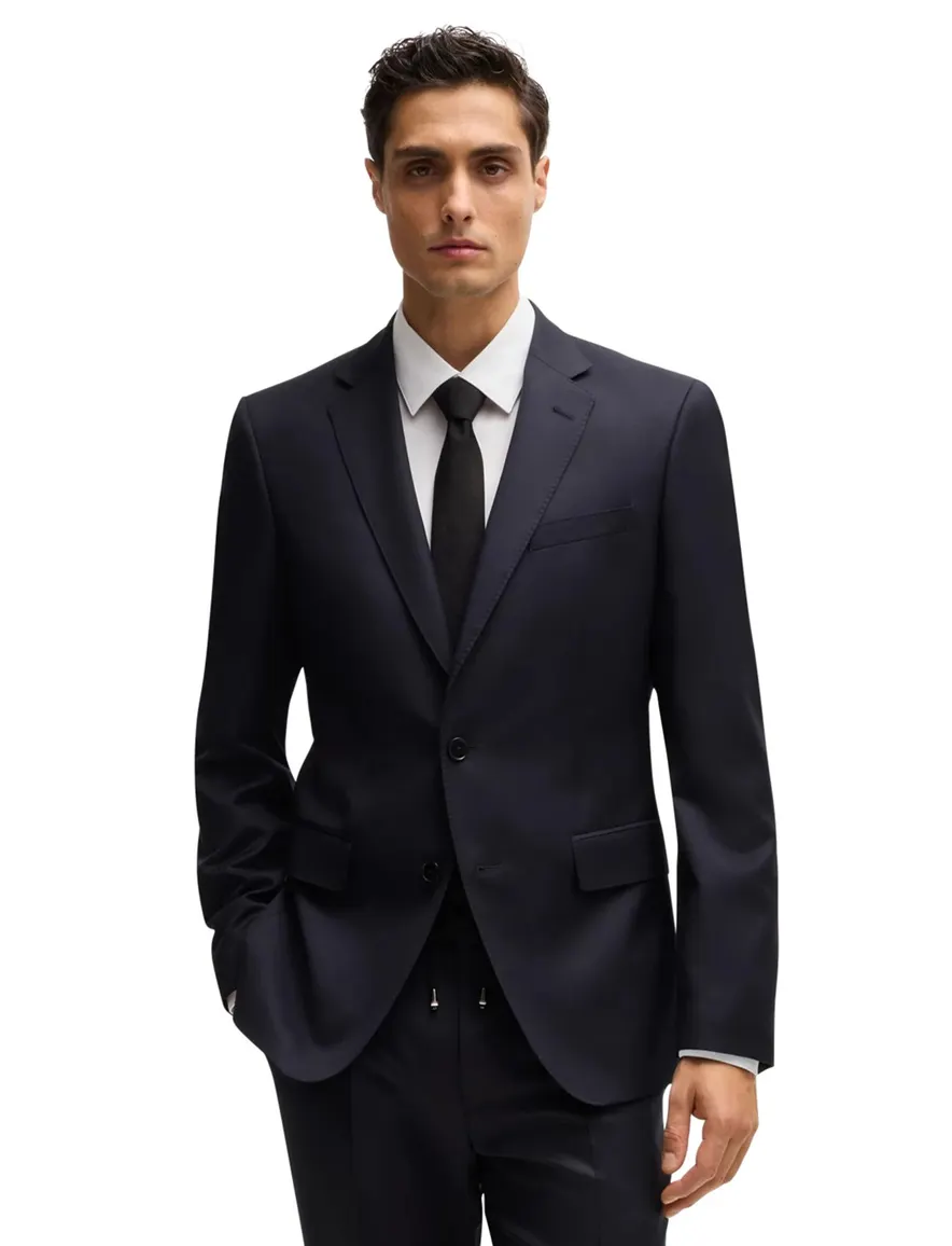 Hugo Boss colbert mix & match donkerblauw effen wol slim fit