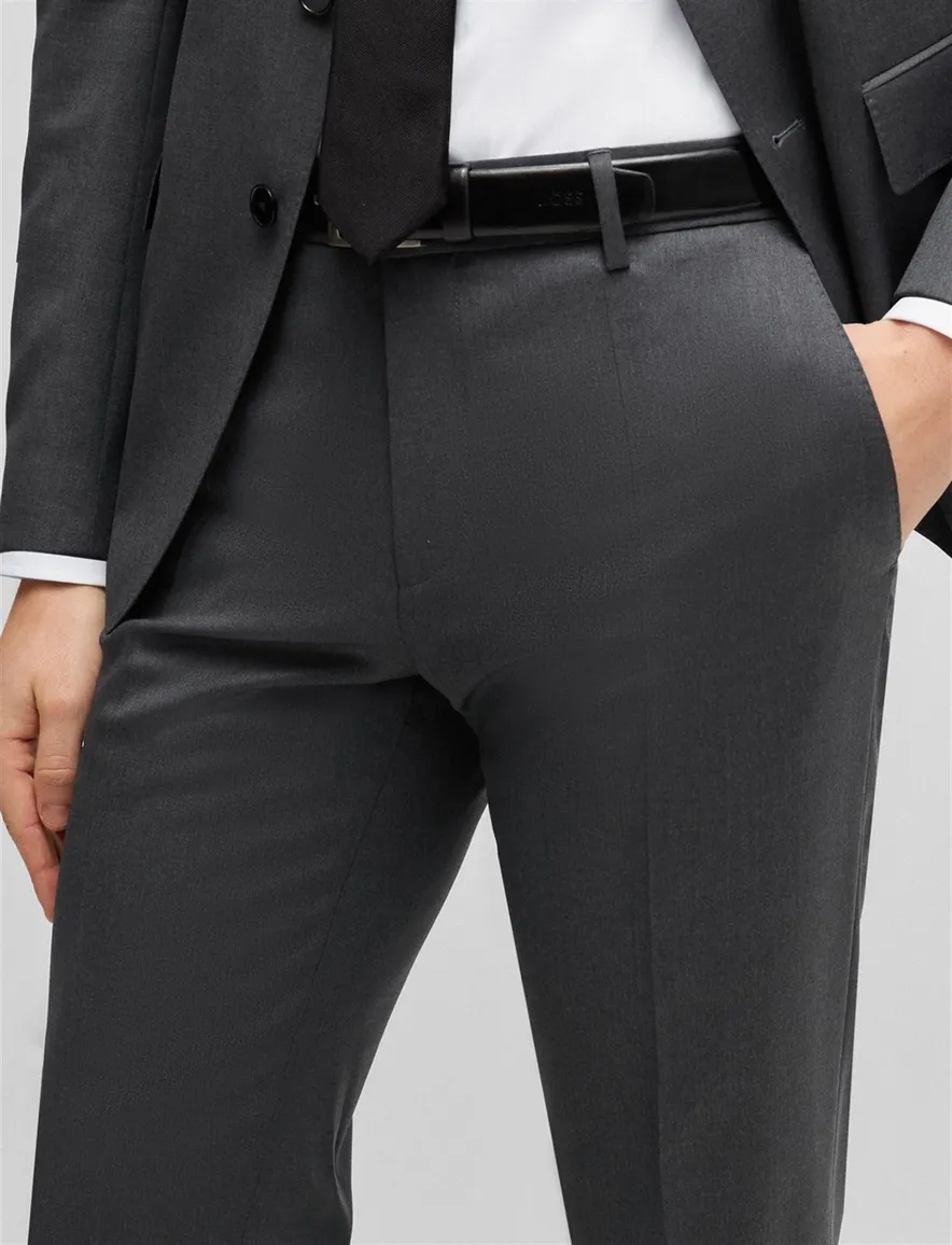 pantalon Genius mix en match Hugo Boss grijs effen wol slim fit
