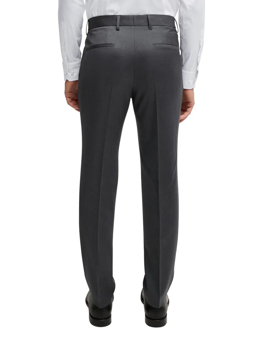 Boss pantalon mix en match antraciet effen wol slim fit Genius