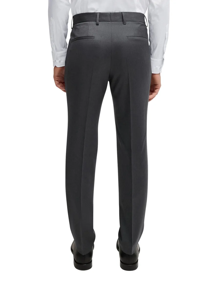 pantalon Genius mix en match Hugo Boss grijs effen wol slim fit