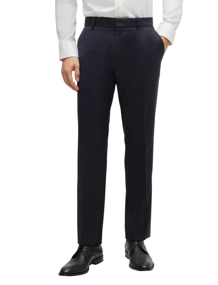 Hugo Boss pantalon mix en match donkerblauw effen synthetisch Genius