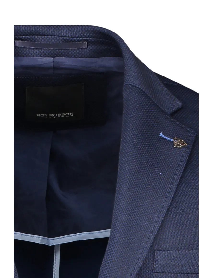colbert Roy Robson normale fit donkerblauw geruit