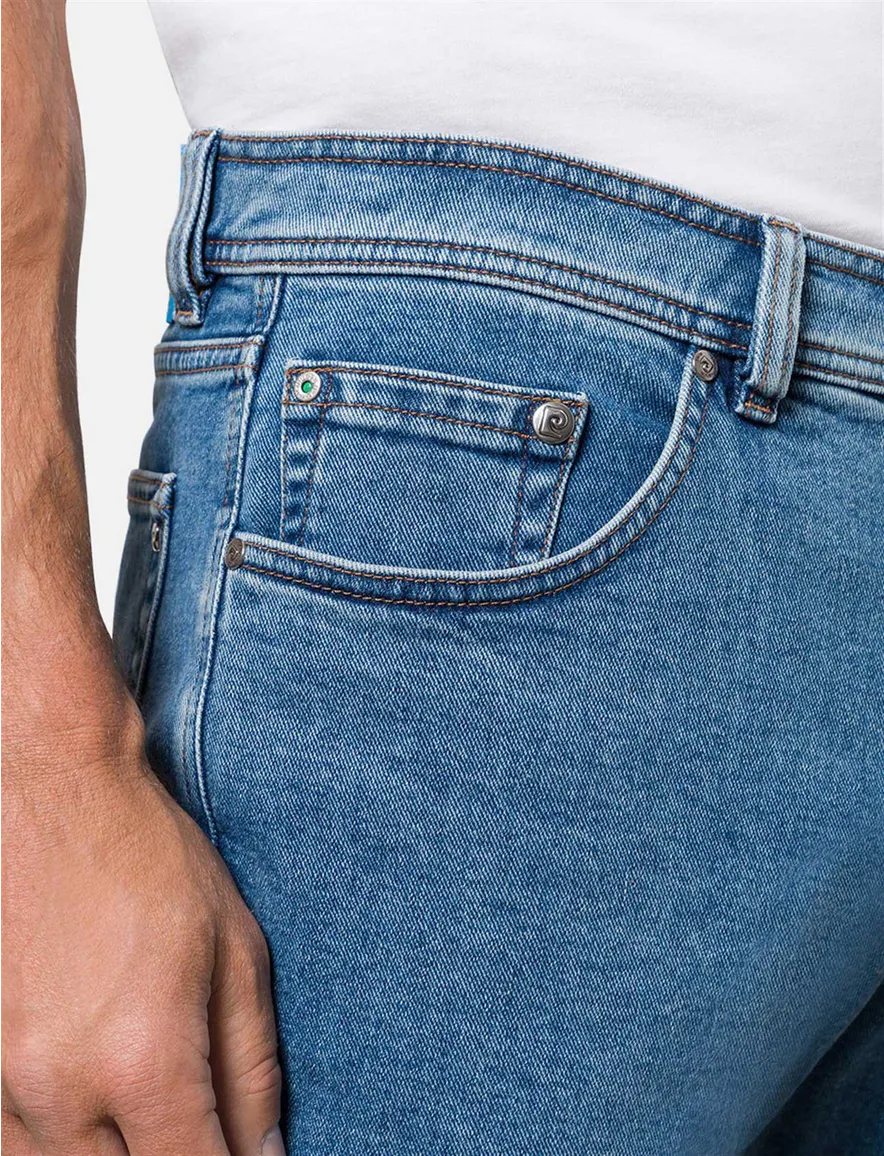 Pierre Cardin 5-pocket Comfort Fit model Dijon blauw