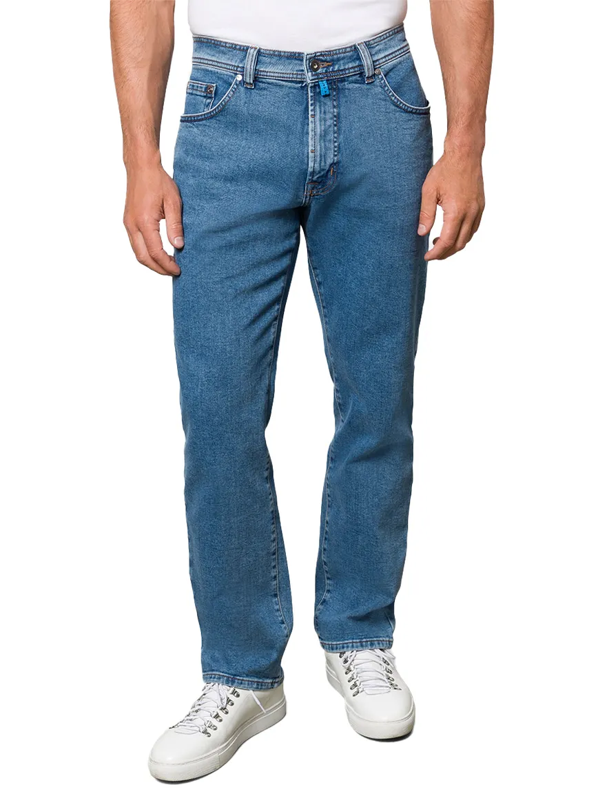 Pierre Cardin 5-pocket Comfort Fit model Dijon blauw