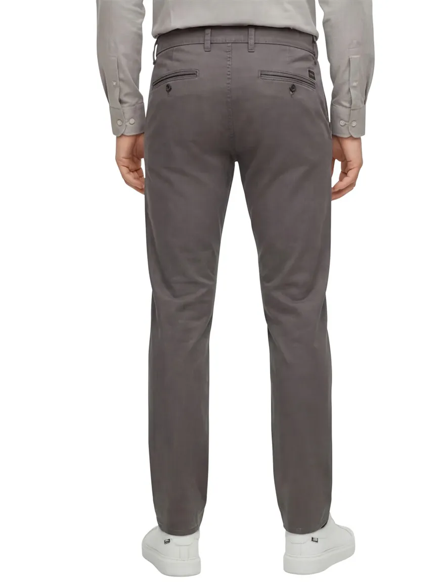 katoenen broek Hugo Boss grijs effen katoen