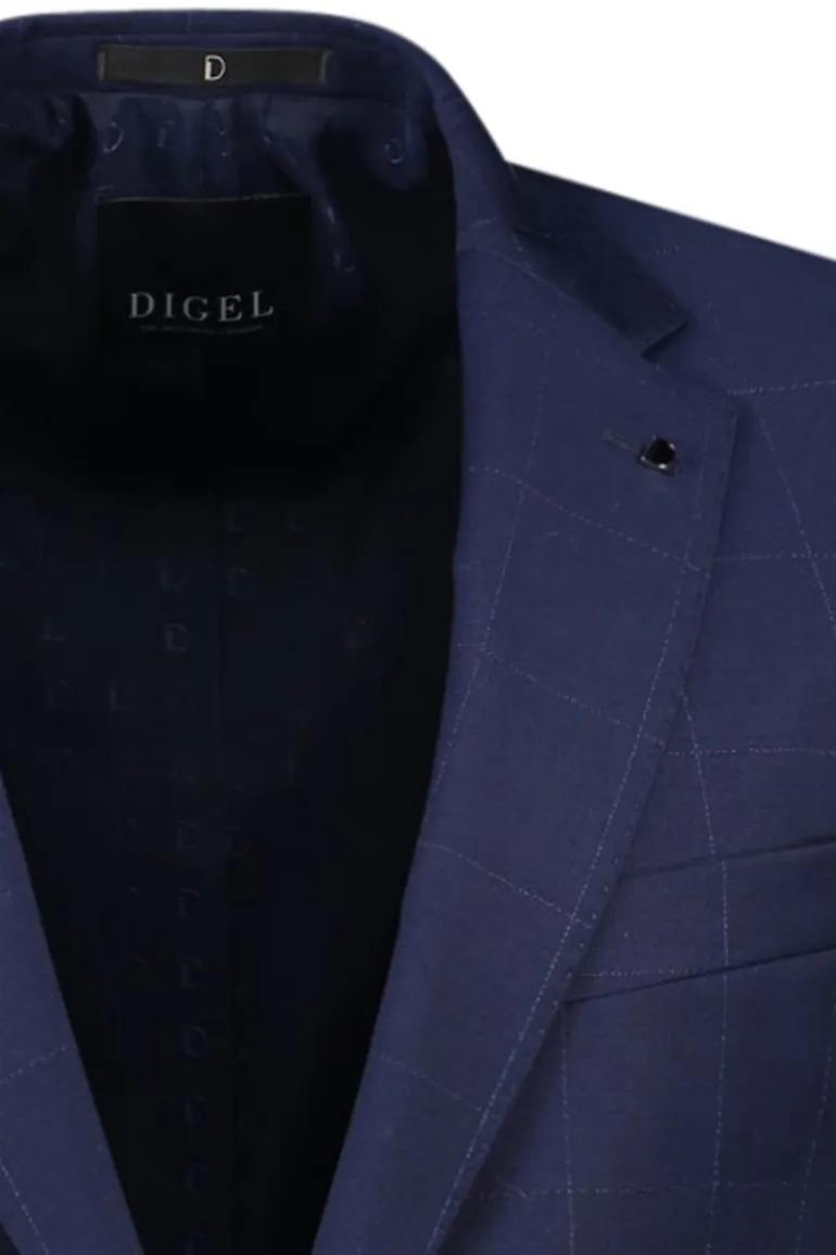 Digel Kostuum Duncan donkerblauw geruit
