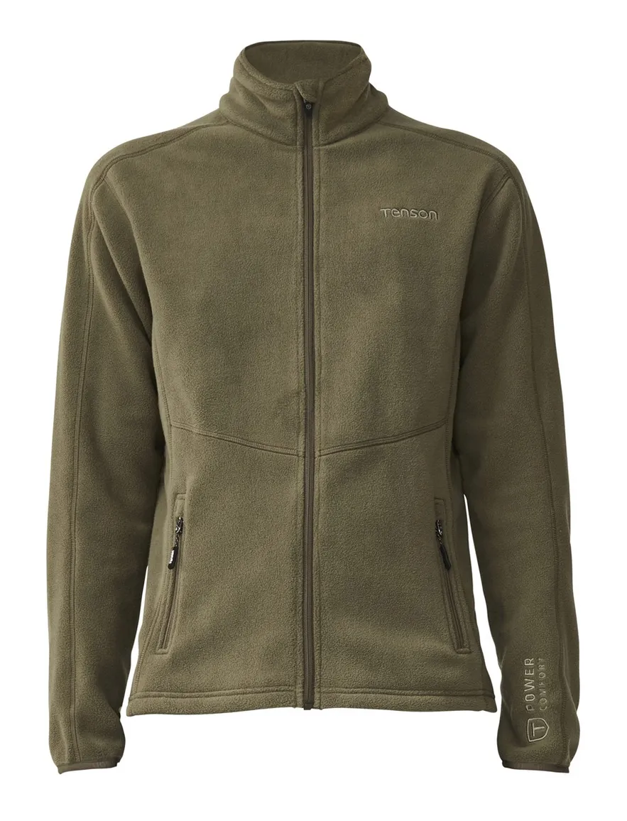 Tenson vest olijfgroen fleece gemeleerd