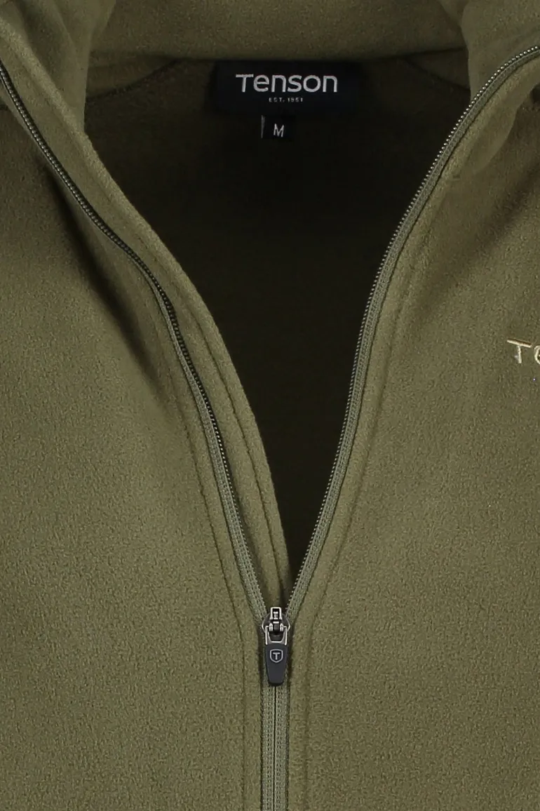 Tenson vest olijfgroen fleece gemeleerd