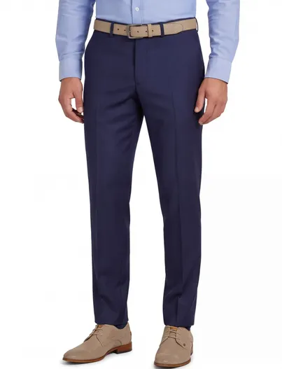Dressler Dressler pantalon mix en match navy effen wol normale fit
