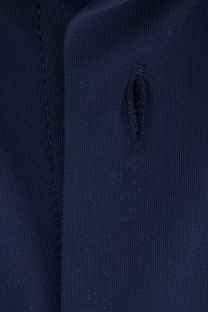 Ledub overhemd mouwlengte 7 Modern Fit donkerblauw effen normale fit