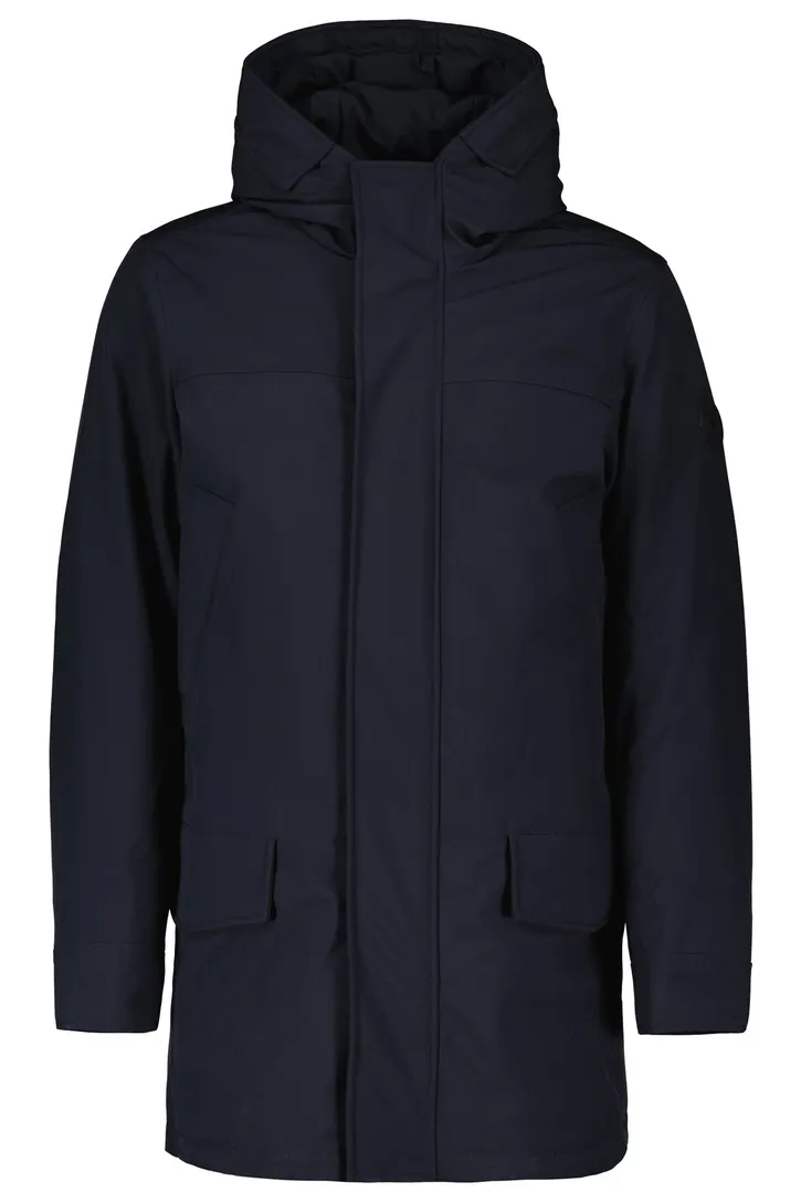 Airforce winterjas donkerblauw Snow slim fit effen rits