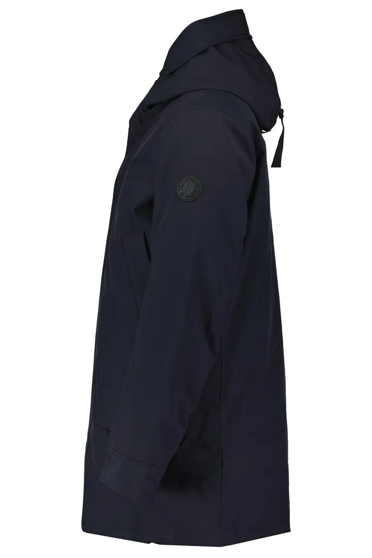 Airforce winterjas donkerblauw Snow slim fit effen rits