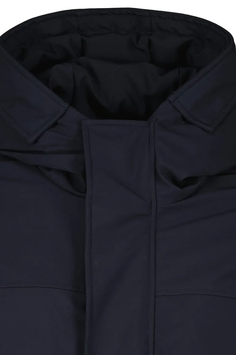 winterjas Airforce Snow donkerblauw slim fit effen rits