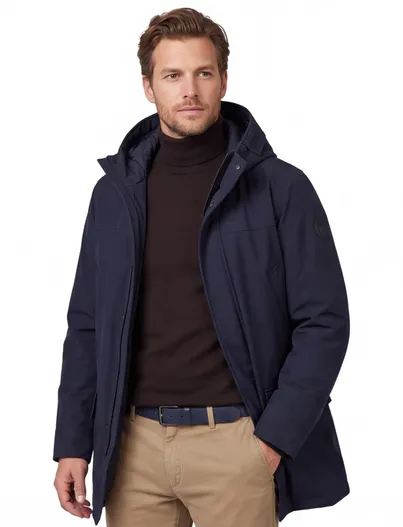 Airforce Airforce Snow winterjas donkerblauw effen rits slim fit