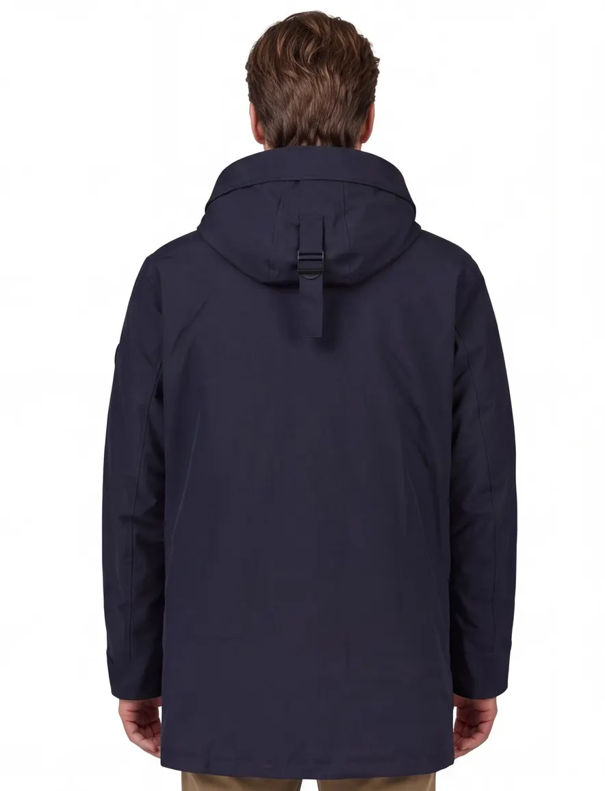 winterjas Airforce Snow donkerblauw slim fit effen rits