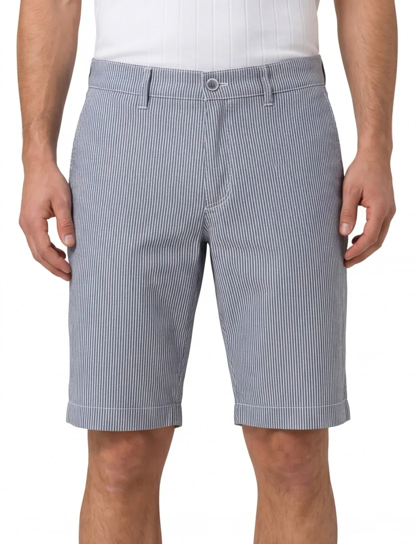 Bermuda Brax strepen blauw wit Modern Fit