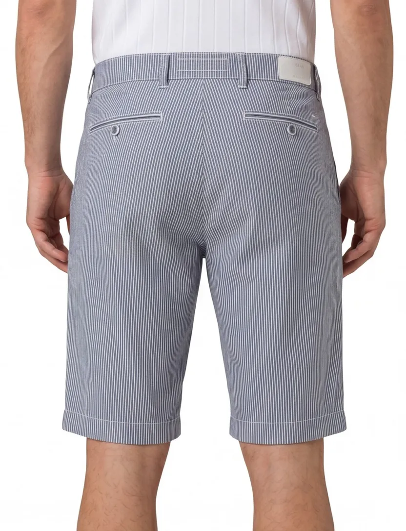 Bermuda Brax strepen blauw wit Modern Fit