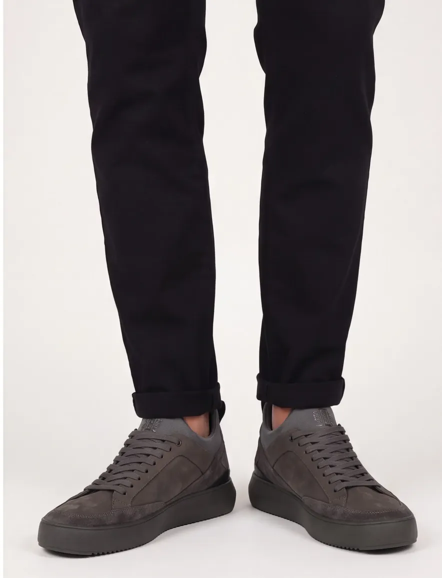 Blackstone sneakers grijs effen leer