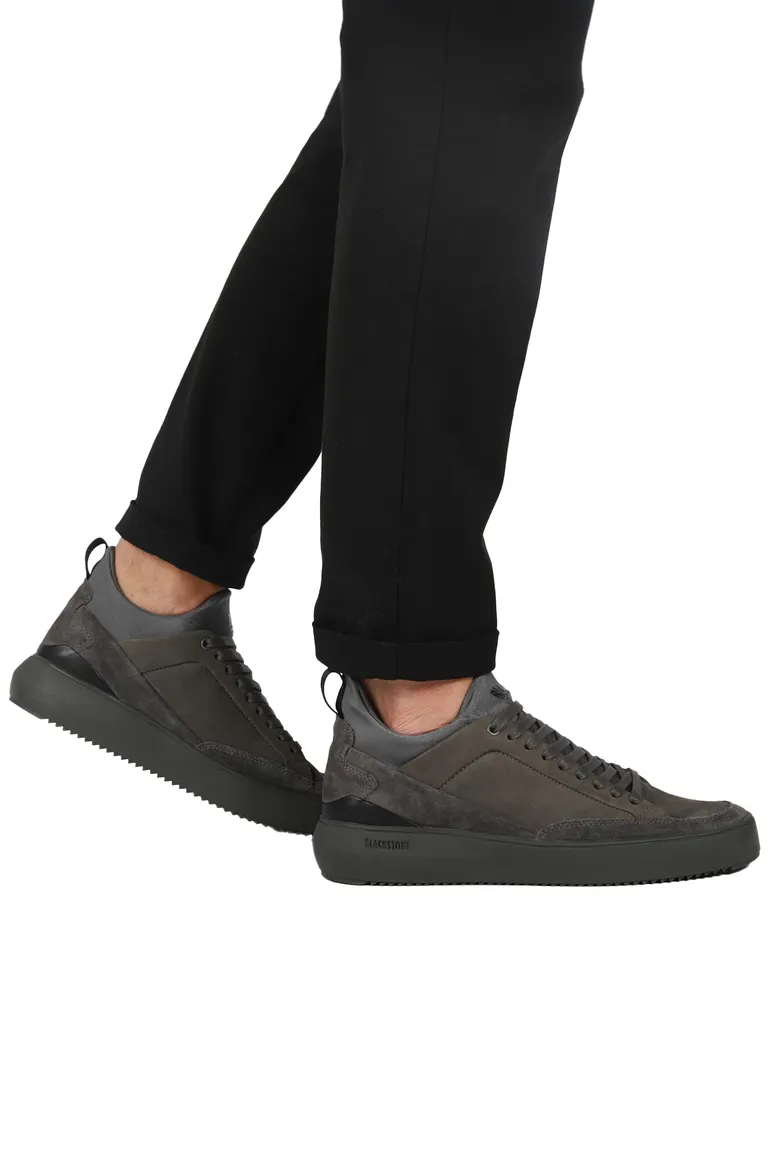 sneakers Blackstone effen leer grijs