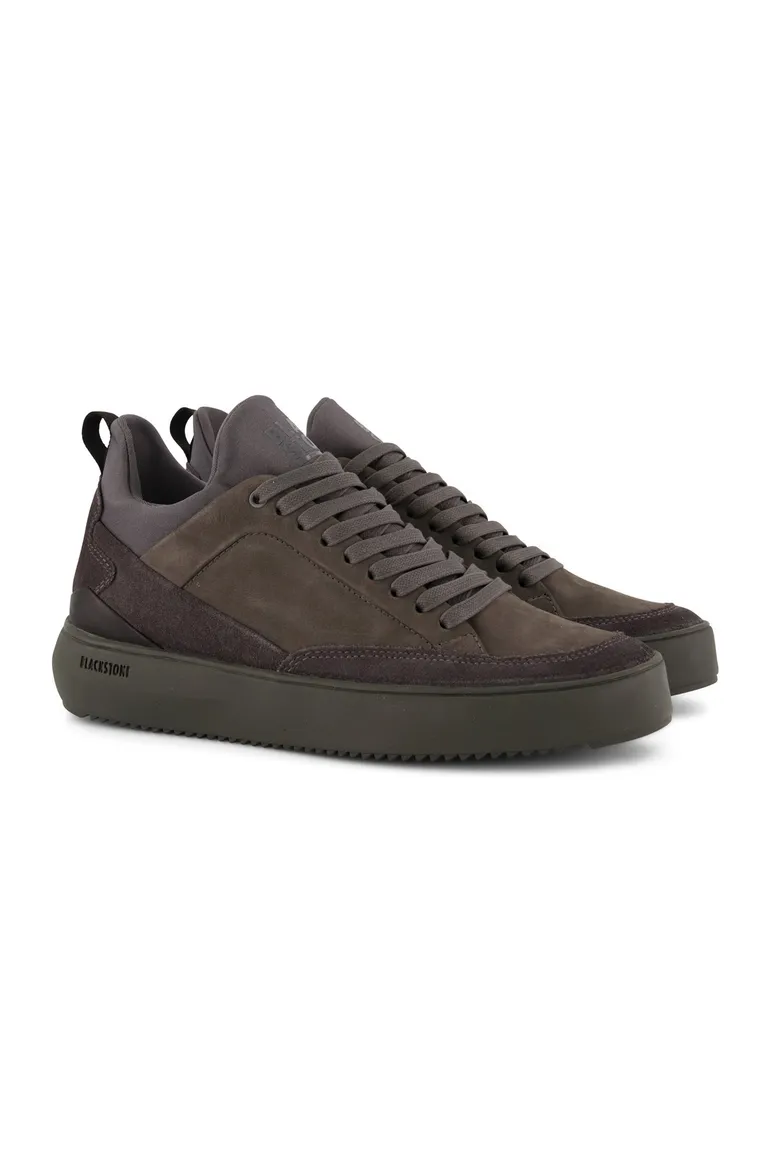 Blackstone sneakers grijs effen leer