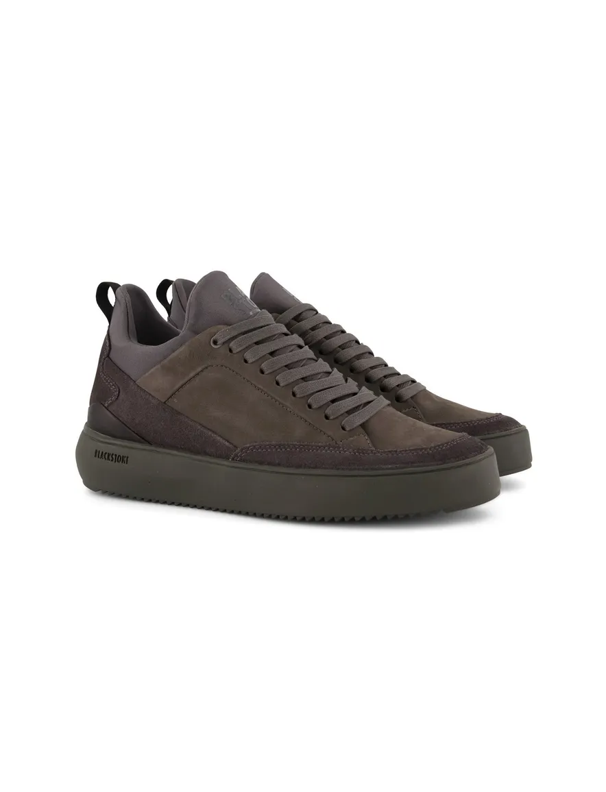 sneakers Blackstone effen leer grijs